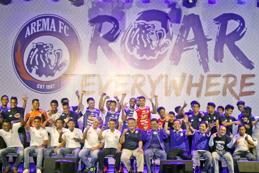 Launching skuat Arema jelang Liga 1 2018 (Foto: ANTARA FOTO/Ari Bowo Sucipto)