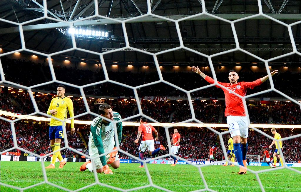 Laga Swedia kontra Cile (AFP PHOTO / Jonathan NACKSTRAND)