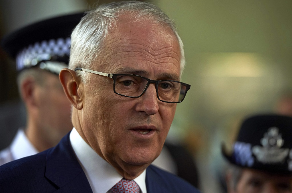 PM Australia Malcolm Turnbull di London, Inggris, 10 Juli 2017. (Foto: AFP/NIKLAS HALLEN)