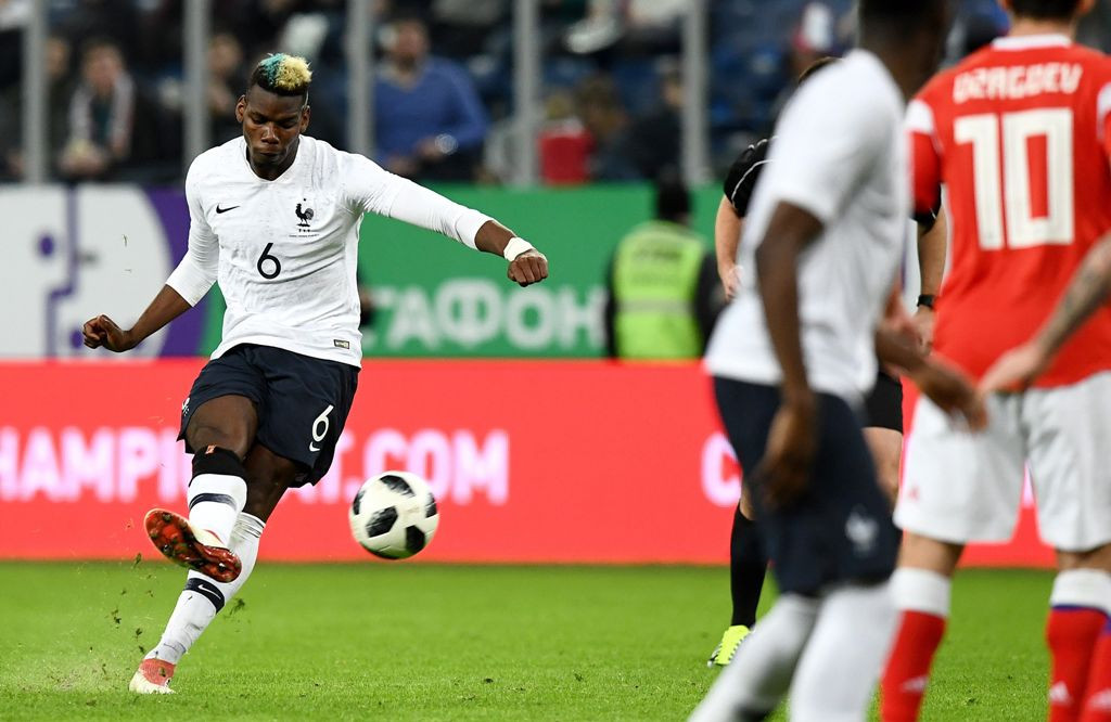 Paul Pogba saat melawan Rusia. (Foto: AFP/FRANCK FIFE)