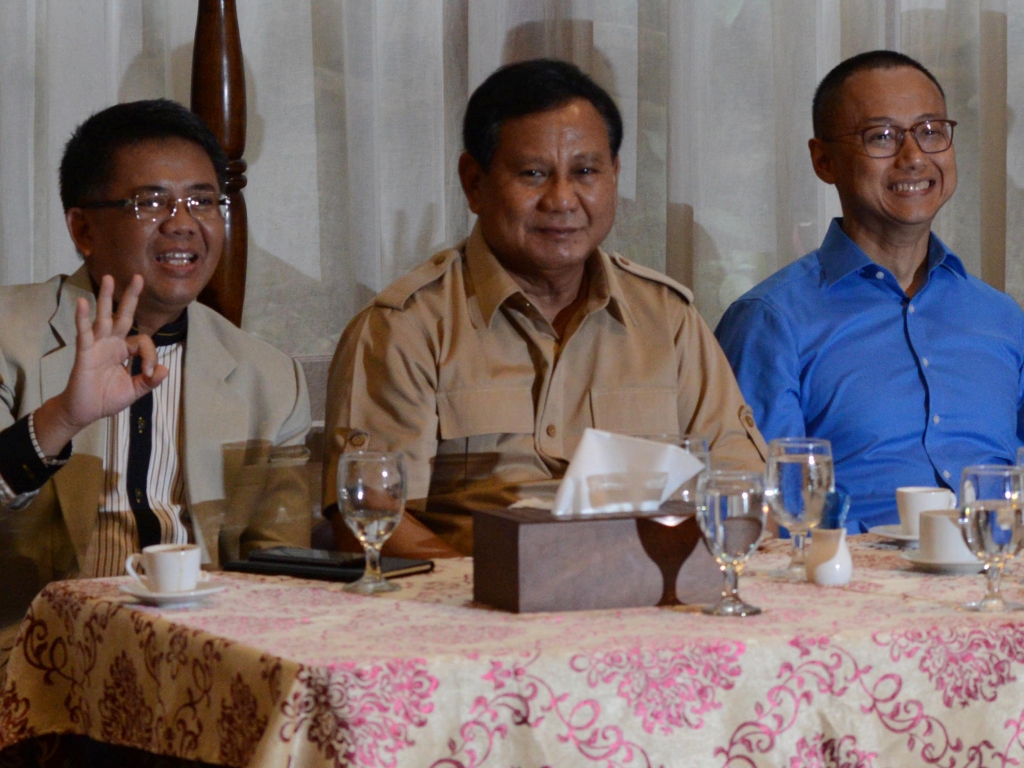 Ketua Umum Partai Gerindra Prabowo Subianto (kedua dari kiri). Foto: MI/Mohamad Irfan.
