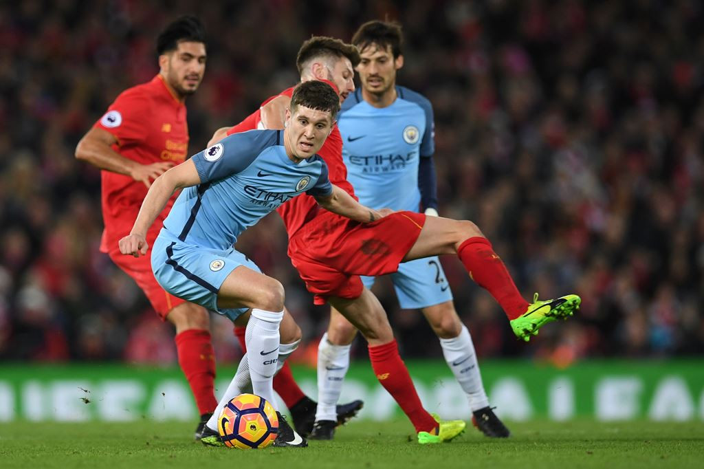 Suasana Liverpool vs Manchester City. (Foto: AFP/Paul Ellis)
