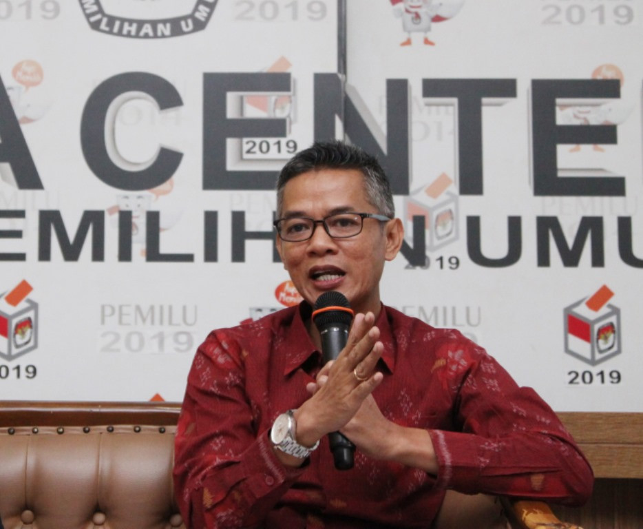 Komisioner KPU Wahyu Setiawan. ANT/Reno Esnir.