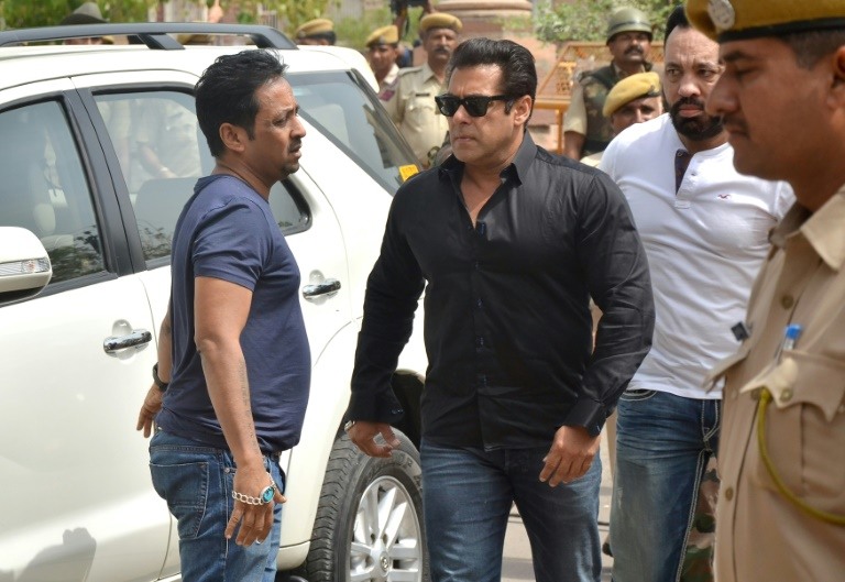Indian Bollywood actor Salman Khan, one of the Indian movie industry's most bankable stars, has been convicted by a court in Rajasthan state of poaching the rare antelopes known as black bucks in 1998. (Photo:AFP)