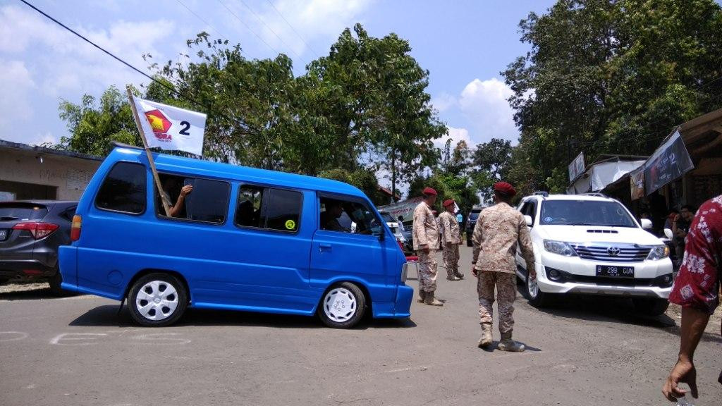 Akses menuju acara Rakornas Gerindra dijaga ketat. Foto: Medcom.id/Fachri Audhia Hafiez.
