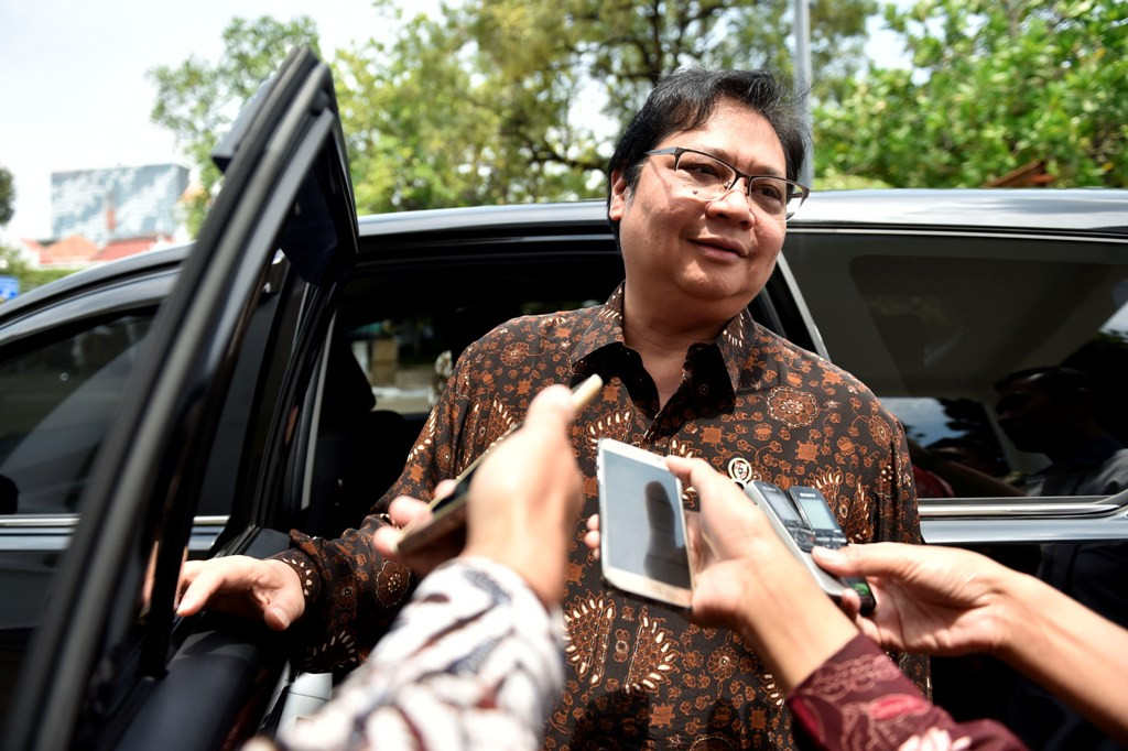 Menteri Perindustrian Airlangga Hartarto (ANTARA FOTO/Puspa Perwitasari)