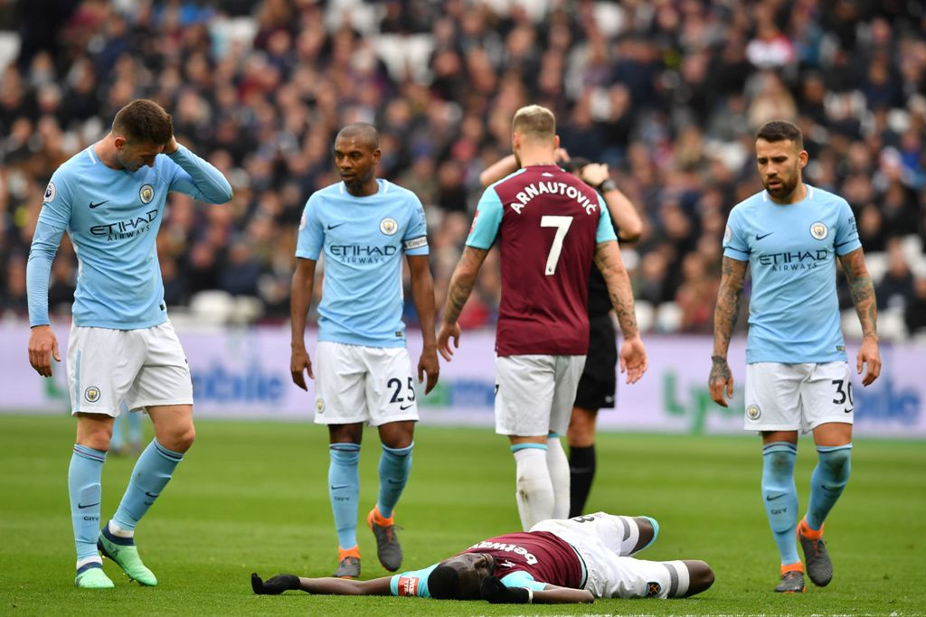 Suasana laga West Ham United vs Manchester City (AFP PHOTO / Ben STANSALL)