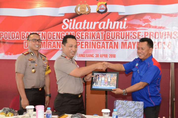 Jelang <i>May Day</i>, Kapolda Banten Bersilaturahmi dengan Serikat Buruh
