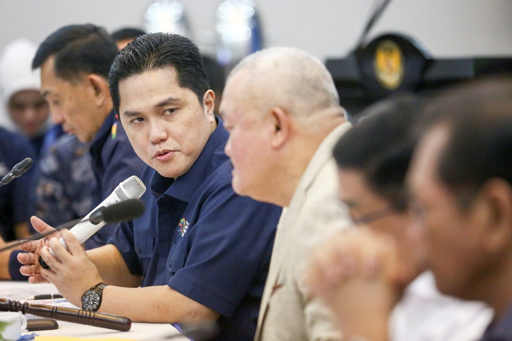 Ketua INASGOC saat memimpin rapat persiapan Asian Games 2018 (Foto:  ANTARA FOTO/Nova Wahyudi)