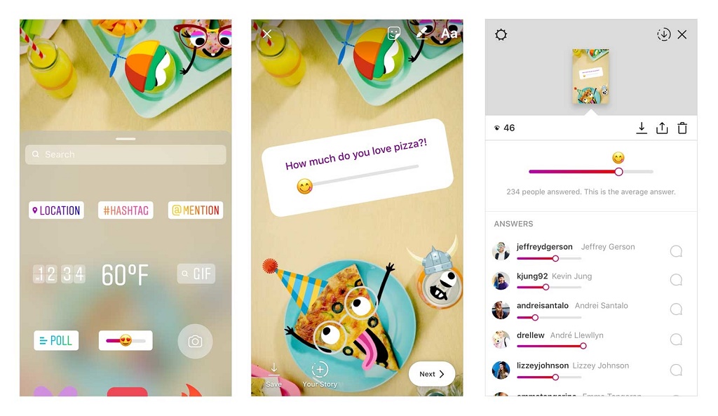Fitur stickers voting baru di Instagram Stories. (Engadget)