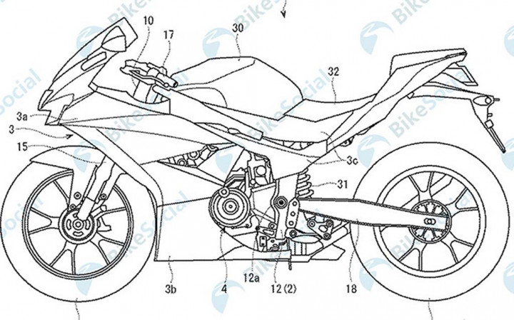 Bocoran Paten Suzuki GSX-R300, Usung Rangka Teralis