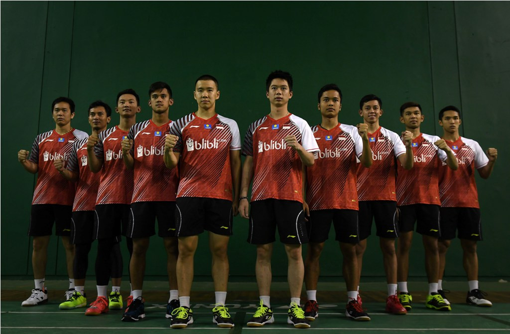 Tim Piala Thomas Indonesia (ANTARA FOTO/Puspa Perwitasari)
