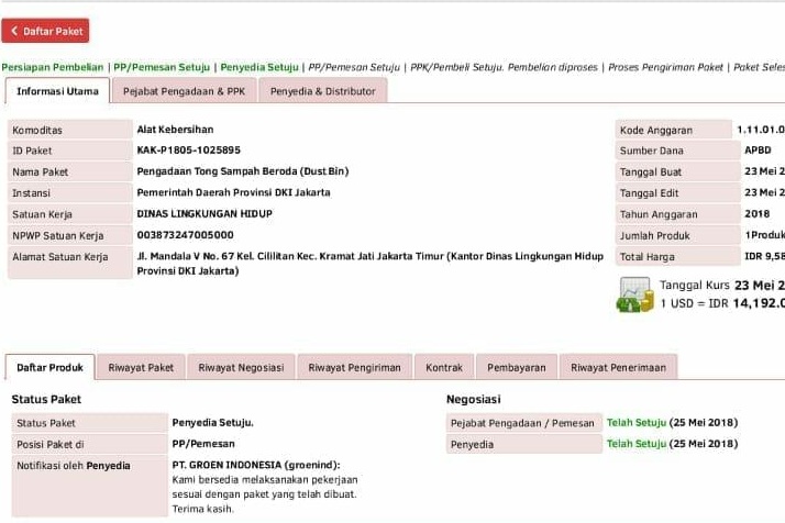 Tong sampah roda yang dipesan - foto: istimewa. 