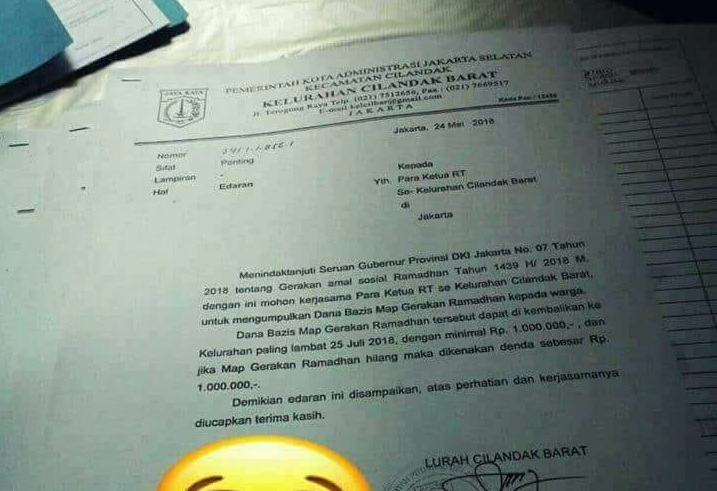 Lurah Cilandak Barat Minta Kumpulkan Zakat Rp1 Juta per RT