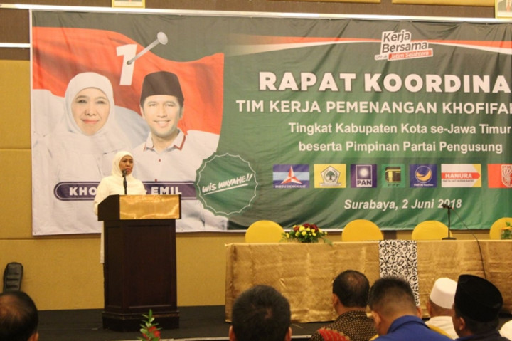 Tim Khofifah-Emil Koordinasi Final Jelang 'Nyoblos'