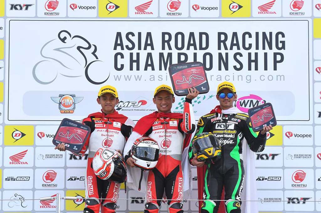 Tiga rider Indonesia yang sukses dominasi podium. ARRC