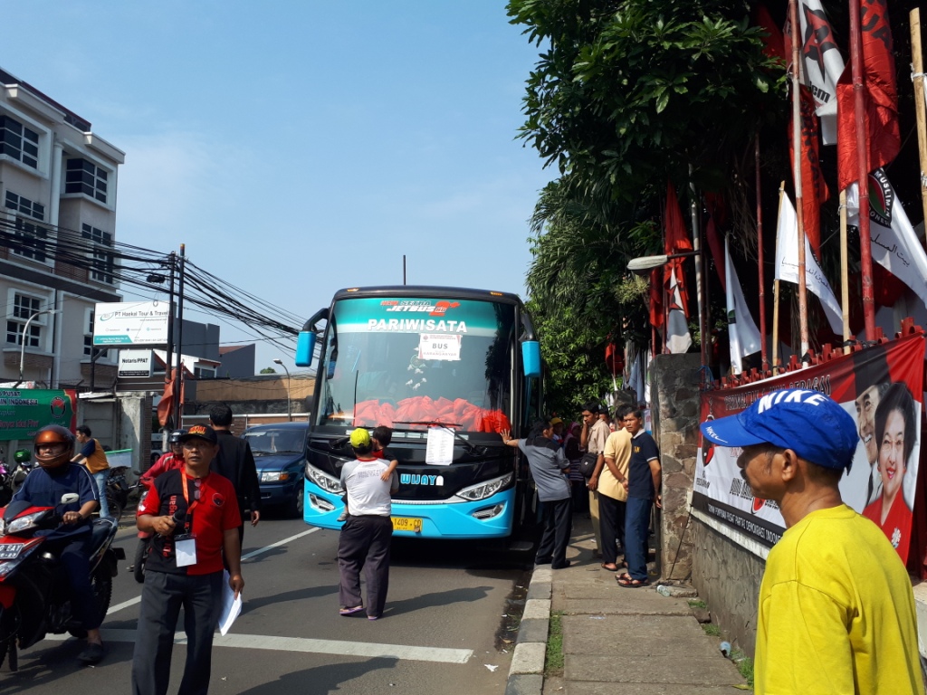 Bus mudik gratis PDIP. Foto: Medcom.id/Faisal Abdalla.