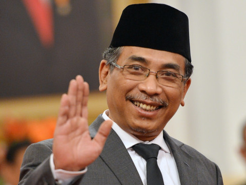 Katib Aam PBNU Yahya Cholil Staquf sebelum mengikuti pelantikan