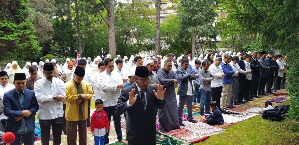 Salat Id di KBRI Wina. (Foto: Dok. KBRI Wina)