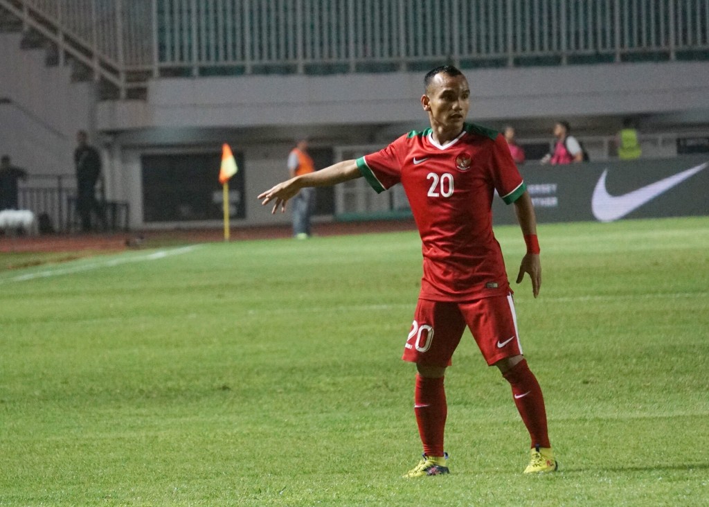 Riko Simanjuntak saat membela Timnas U-23 vs Thailand di laga uji coba (Foto: medcom.id/Kautsar Halim)