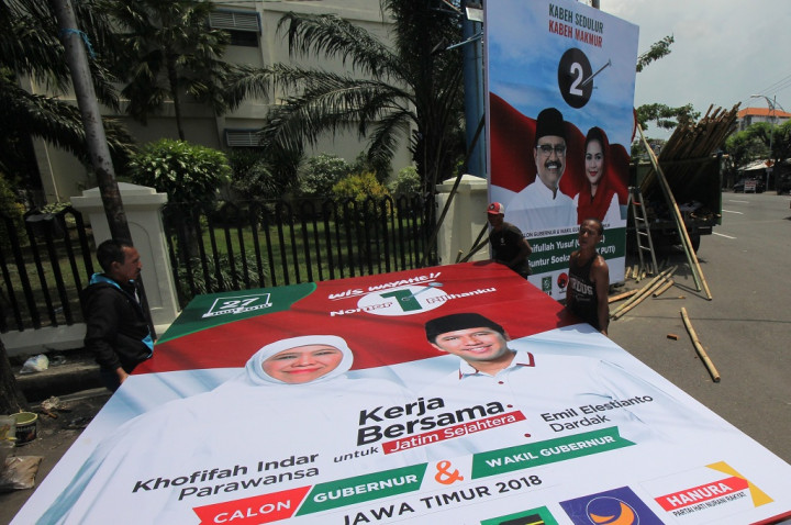 Alat Peraga Kampanye Pilgub Jatim Ditertibkan