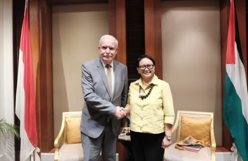 Temui Menlu Palestina, Menlu RI Tegaskan Dukungan RI