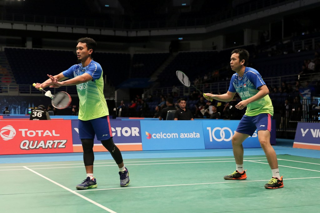Ganda putra Indonesia Mohammad Ahsan dan Hendra Setiawan (Foto: Humas PBSI)