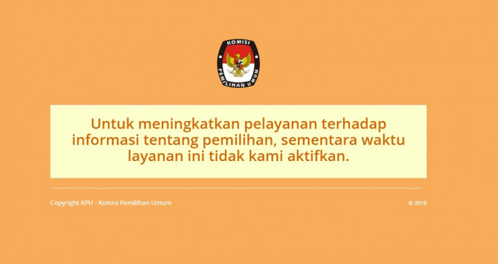 KPU Nonaktifkan Situs Hitung Cepat Pilkada 2018