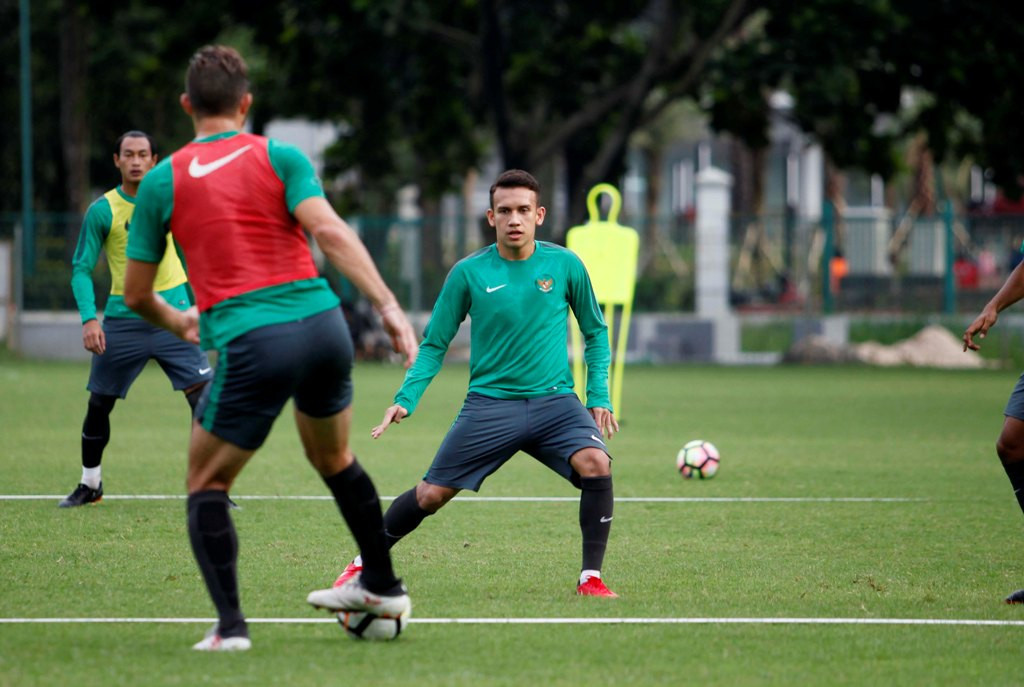 Egy Maulana saat latihan bersama timnas U-23 (Foto: MI/ROMMY PUJIANTO )