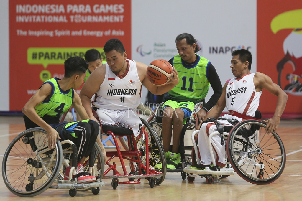 Tim Basket Kursi Roda Indonesia Kalahkan Timnas Malaysia