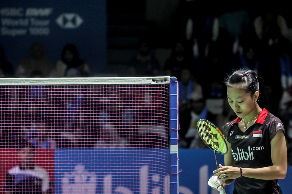 Fitriani kalah dari tunggal putri Thailand, Ratchanok Intanon. (Foto: Ant/Muhammad Adimaja)