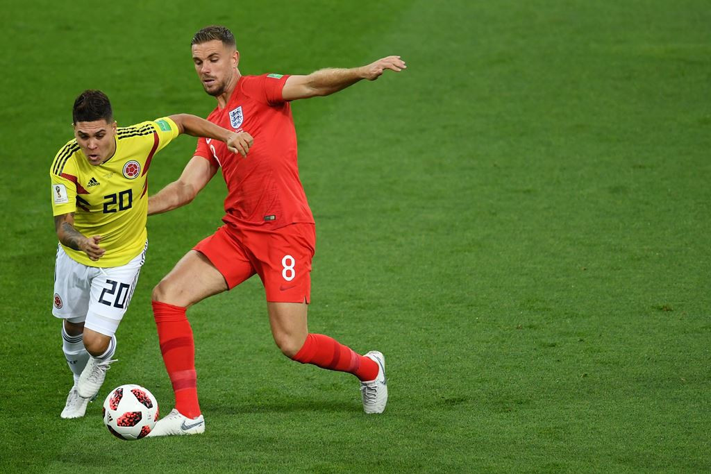 Suasana laga Kolombia vs Inggris. (AFP PHOTO / Francisco LEONG)
