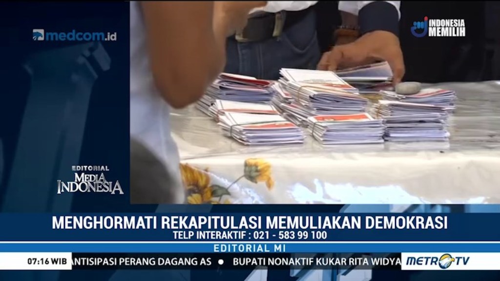 Menghormati Rekapitulasi Memuliakan Demokrasi