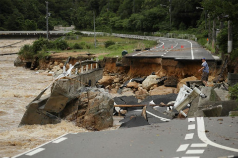 Banjir melanda Prefektur Hiroshima Jepang. (Foto: AFP)