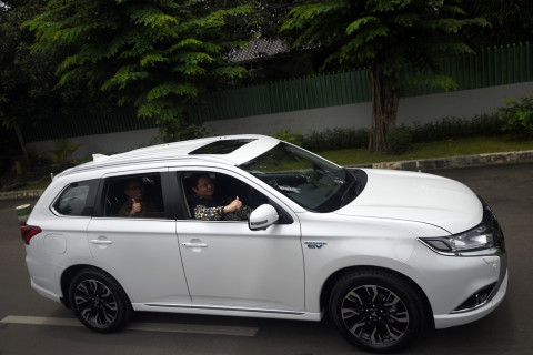 Ilustrasi mobil listrik. (Foto: Antara/Sigid Kurniawan).