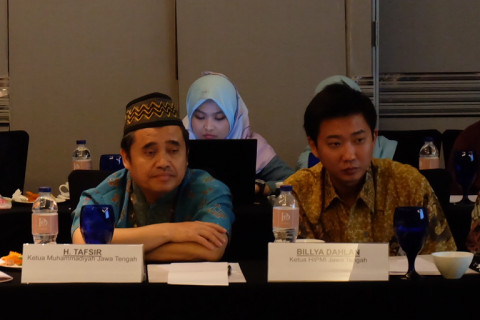 Ketua HIPMI Jateng, Billya Dahlan (kanan) dan Ketua Muhamadiyah