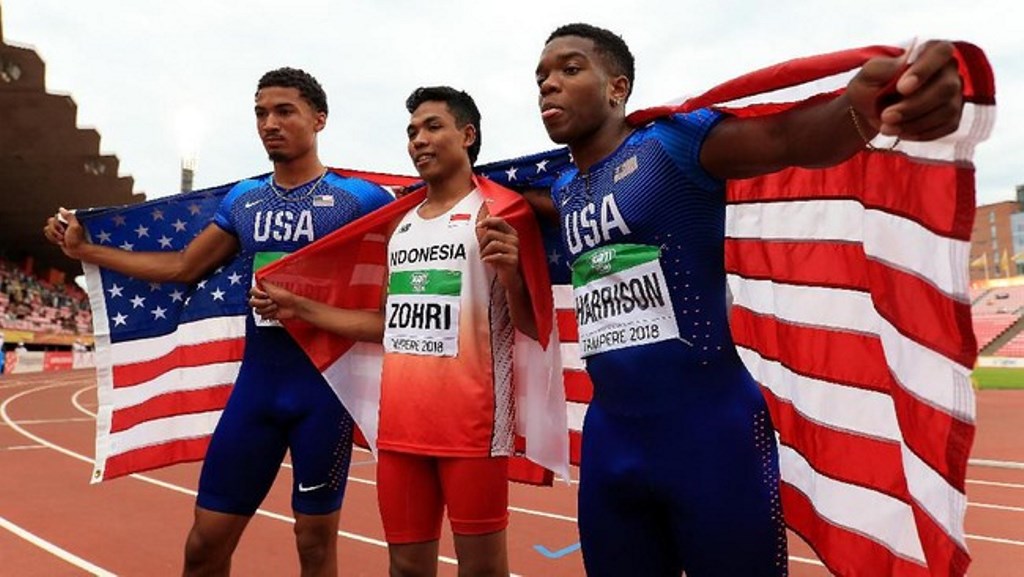 Lalu Muhammad Zohri (tengah) (Foto: IAAF)