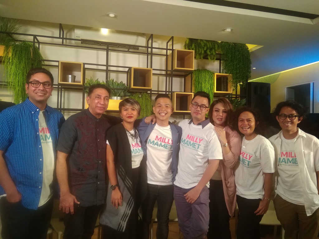 Pemain dan tim produksi Milly dan Mamet (Foto: Medcom/CJumpa media film Milly & Mamet di Jakarta, Kamis, 12 Juli 2018. (Foto: Medcom.id/Cecylia Rura)