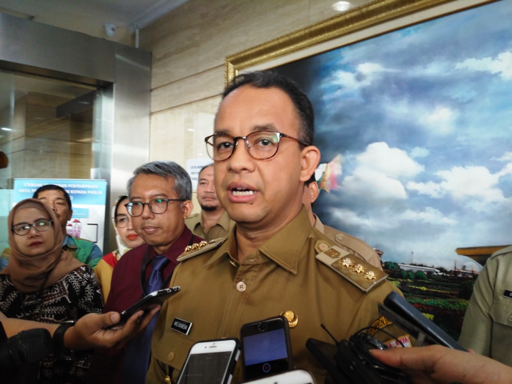 Gubernur DKI Jakarta Anies Baswedan di kantor BPK DKI. Foto: Medcom.id/Nur Azizah.