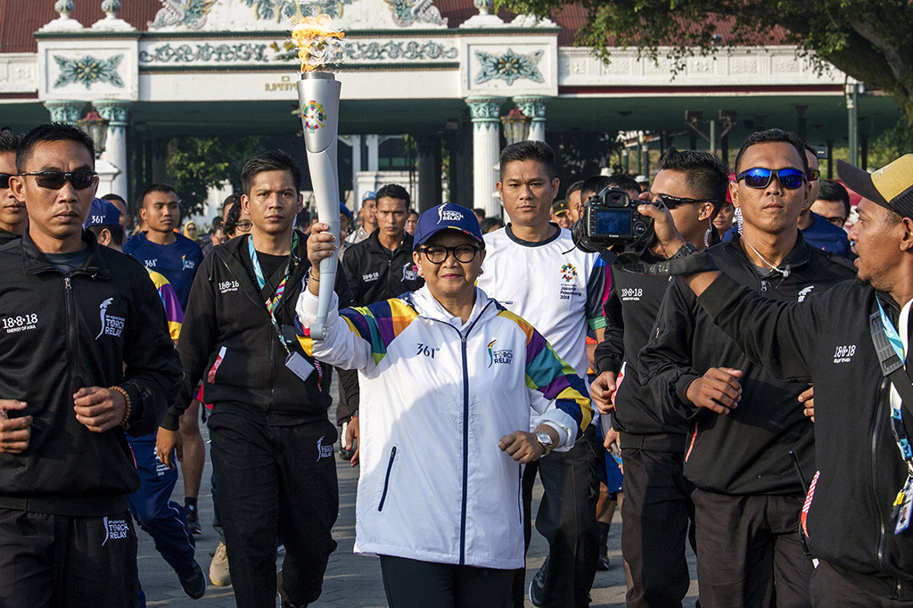 Menlu Retno Awali Torch Relay Asian Games 2018