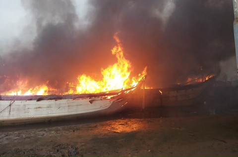 Sehari setelah Terbakar, Api Hanguskan 4 Kapal di Pati Padam