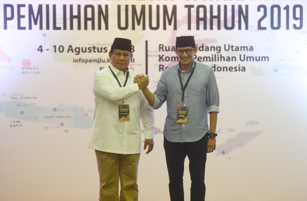 Calon Presiden Prabowo Subianto dan calon Wakil Presiden Sandiaga Uno. ANT/Akbar Nugroho.