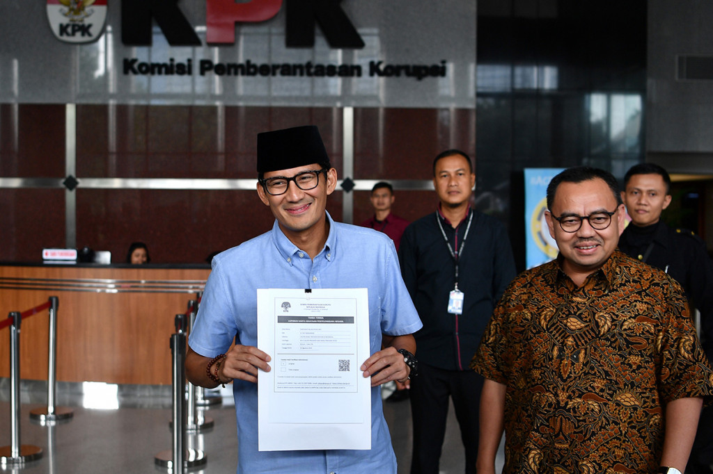 Sandiaga Uno Serahkan LHKPN ke KPK