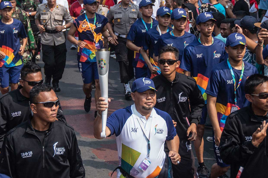 Pawai Obor Asian Games Mulai Lintasi Jakarta