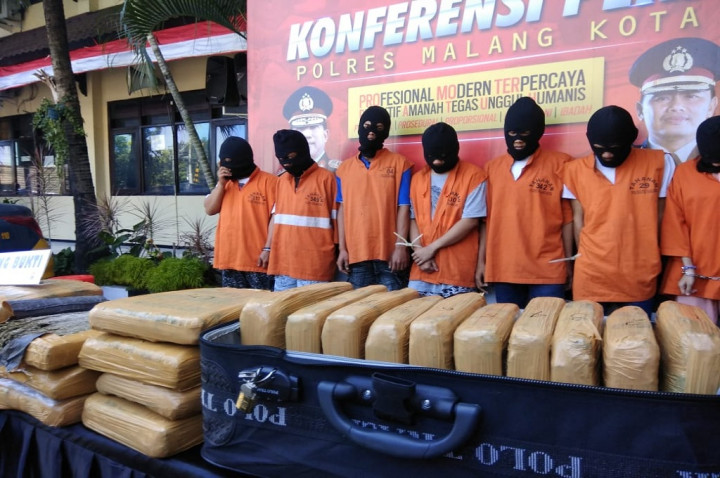 Tujuh Tersangka Pengedar dan Pengguna Ganja Ditangkap
