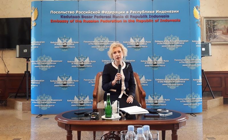 Duta Besar Rusia untuk Indonesia Lyudmila Vorobieva (Foto: Marcheilla Ariesta).