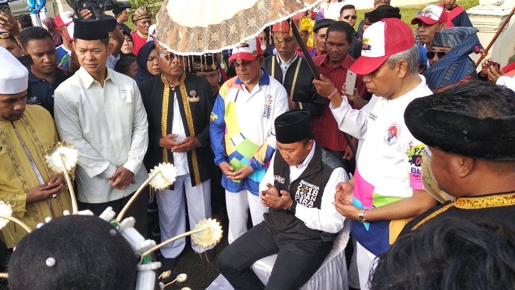 Prosesi pemberian gelar adat Menpora Imam Nahrawi berjalan cukup khidmat. (Foto: Medcom.id/Rendy)