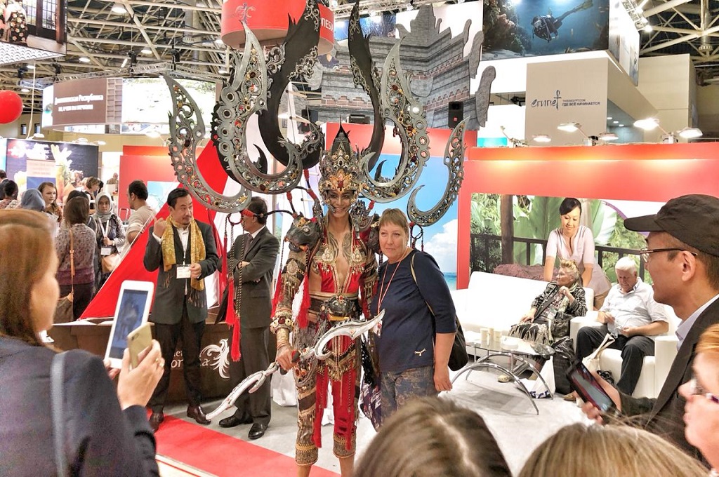 Paviliun Indonesia di International Trade Fair for Travel & Tourism 2018 di Mosow, Rusia, 11-13 September 2018. (Foto: KBRI Moskow)