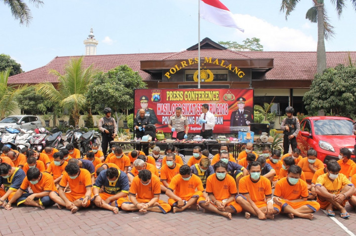 Ratusan Pelaku Kejahatan Dibekuk di Malang