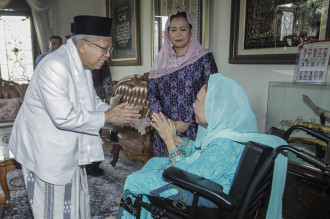 Ma'ruf Amin Temui Keluarga Gus Dur